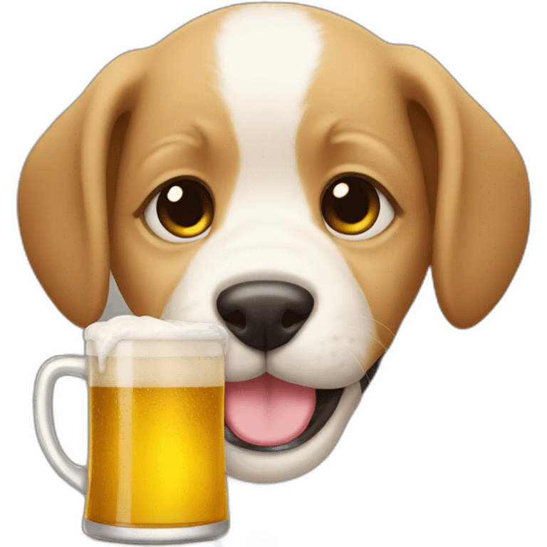 puppy drinking beer emoji