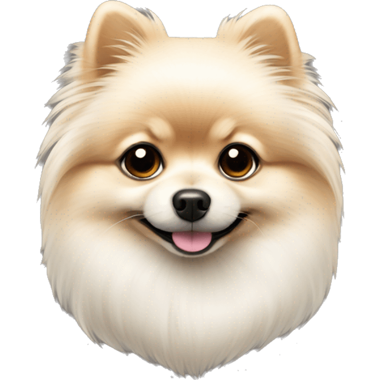 pomeranian with white body and black fac emoji