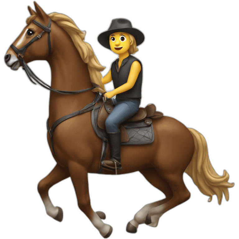 Chat sur un cheval emoji