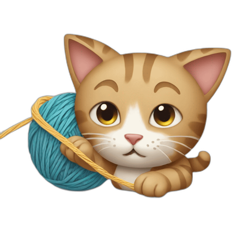 Cat playing with yarn ball emoji