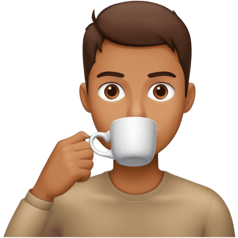 stres sambil minum kopi emoji