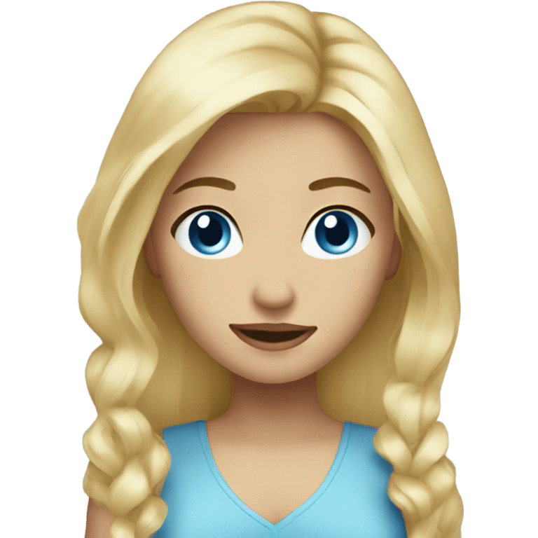 blond hair blue eyes girl emoji