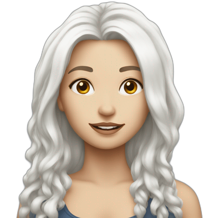 attractive, female, white hair emoji