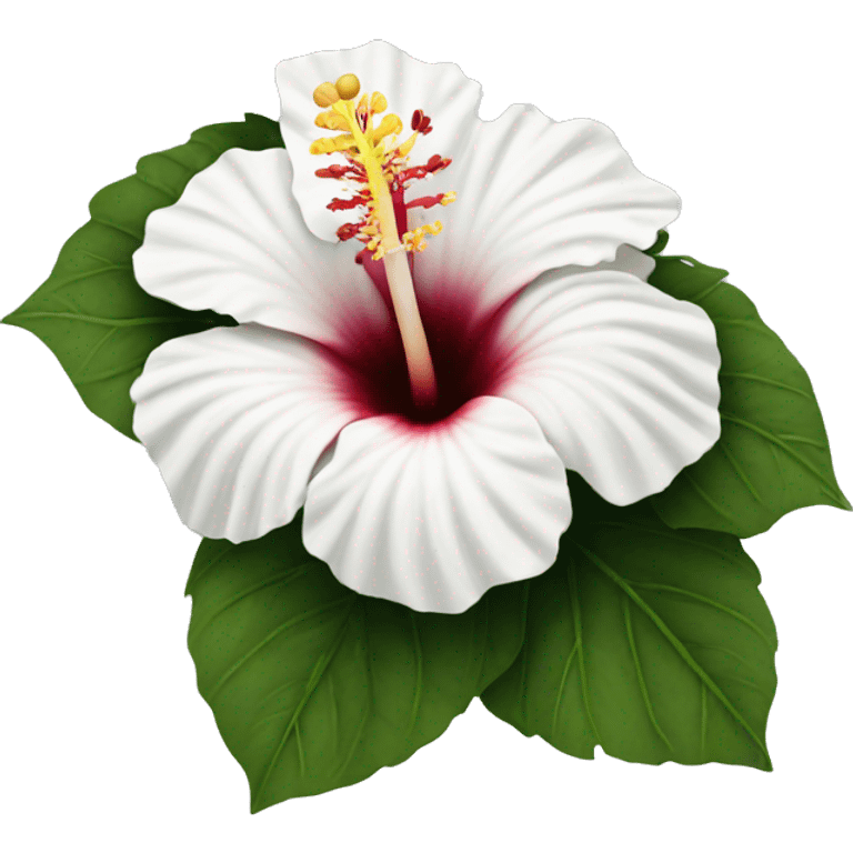 white hibiscus  emoji