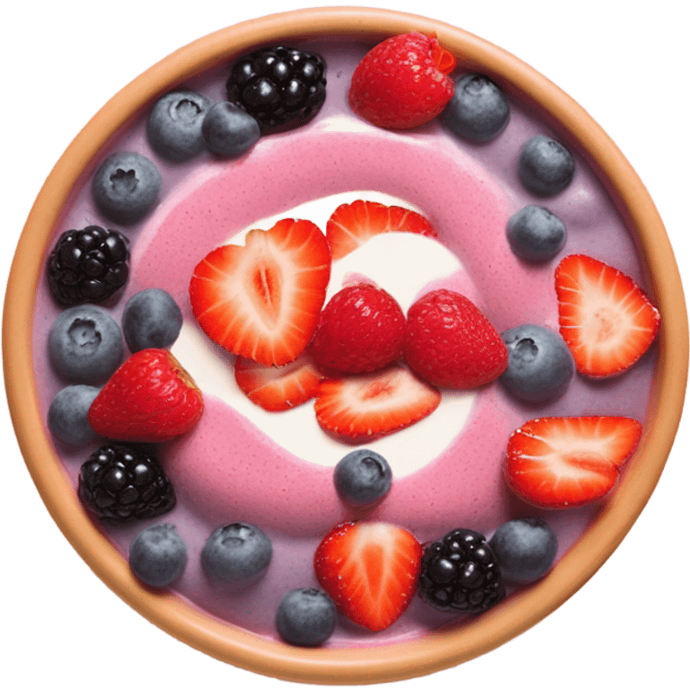 Smoothie bowl with berries emoji