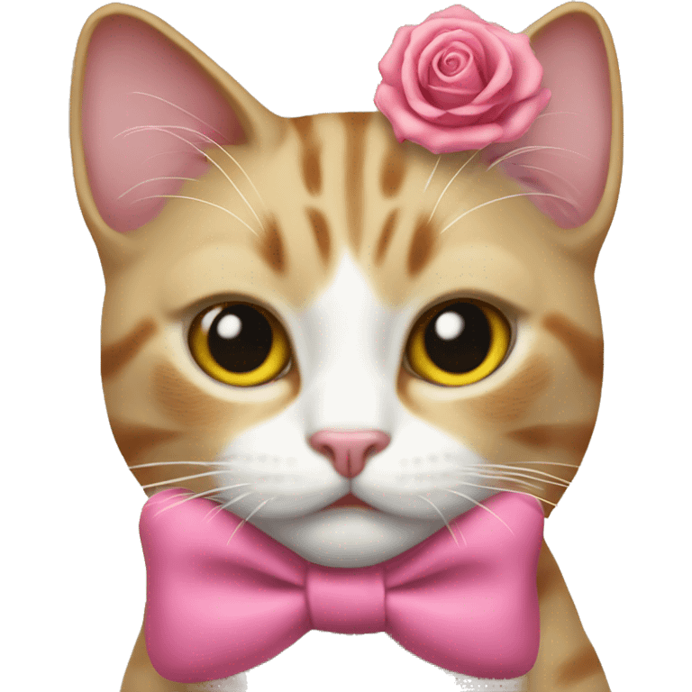 Cat with noeud rose  emoji