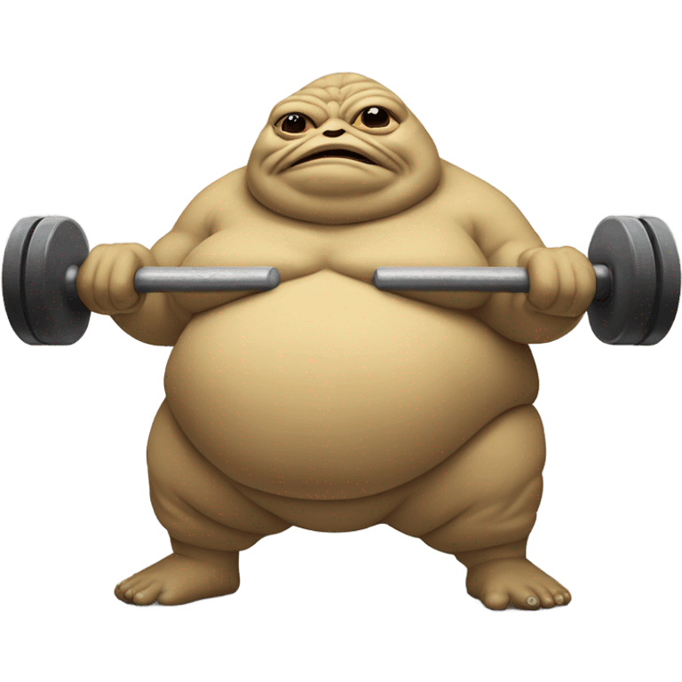 Jabba the hut lifting weights emoji