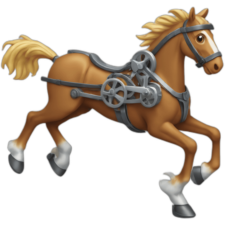 Mechanical running horse emoji