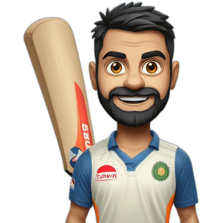 Virat kohli with cricket bat emoji