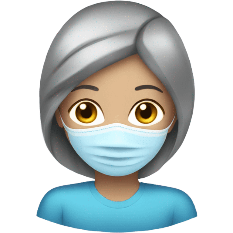 Lady with face mask spa beauty full face relaxing blue eyes emoji