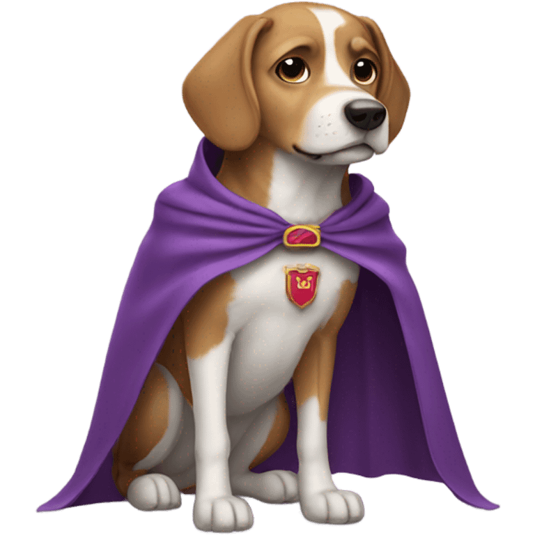 Dog wearing cape and shoes emoji