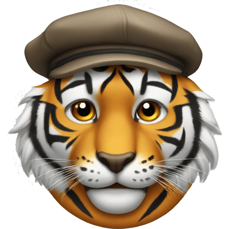 Tiger wearing cap emoji