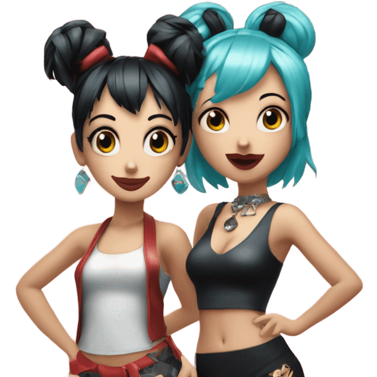 miku and betty boop at the bada bing emoji