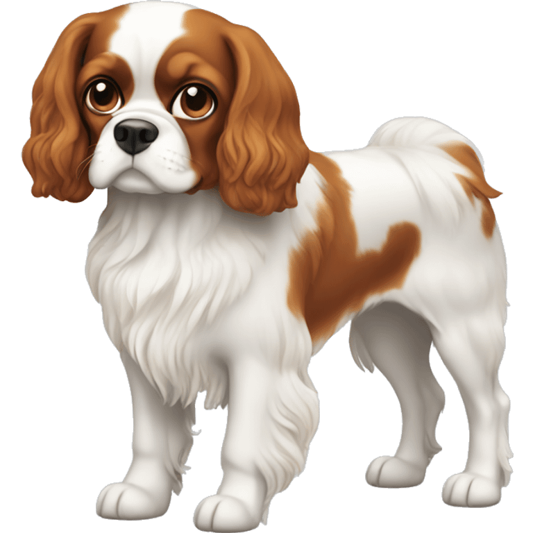 cavalier dog white and ginger emoji