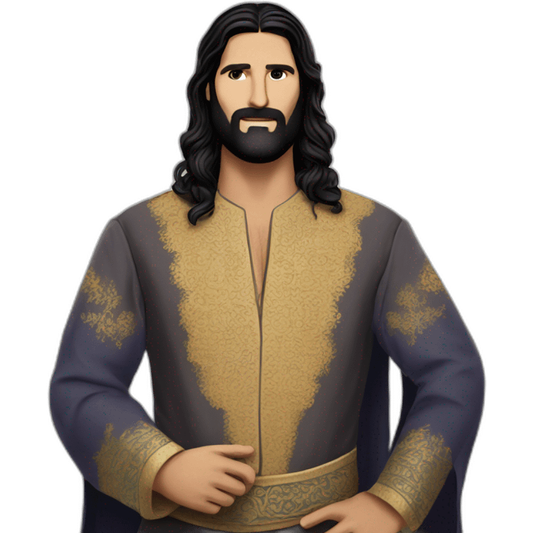 Kayvan Novak traditional clothes long hair very long beard emoji