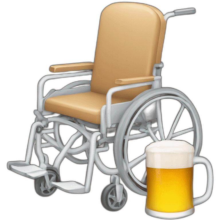 Wheelchair with beer emoji