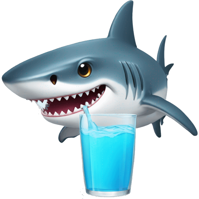 Shark drinking juice emoji