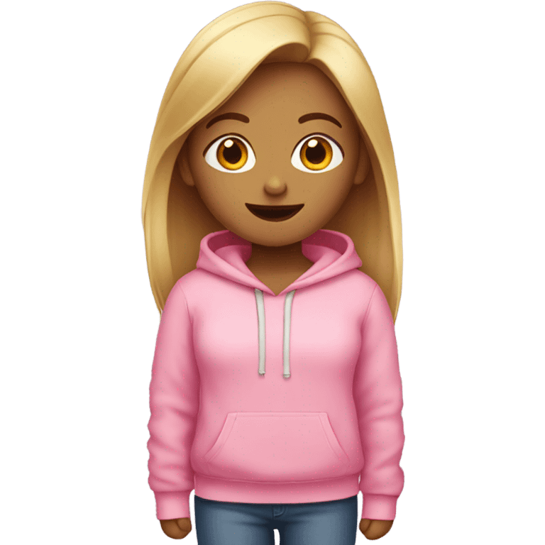 Girl wearing a pink sweatshirt  emoji