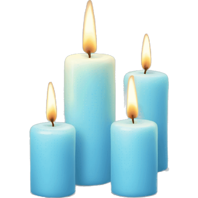 pastel blue three candles emoji