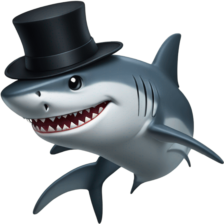 shark with tophat emoji