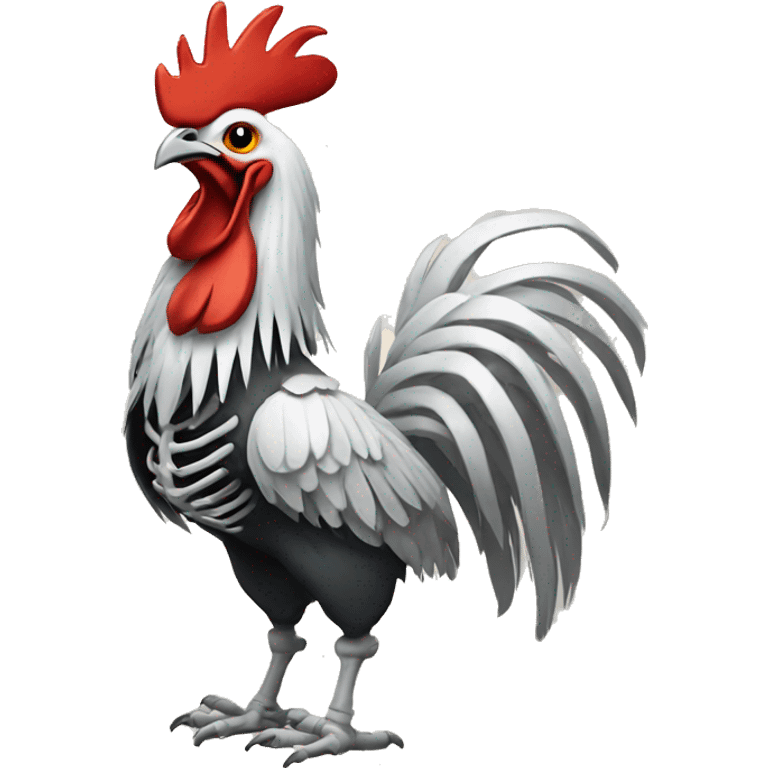 Skeleton rooster emoji