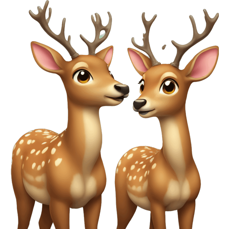 two deer in love emoji