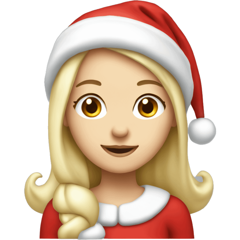 White blond girl as santa claus With hat  emoji