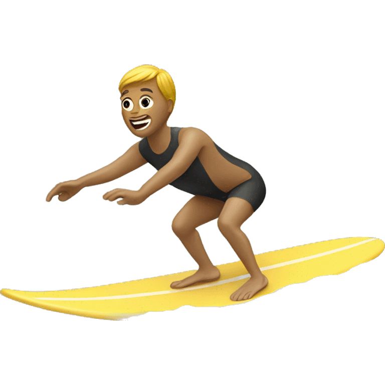 Person surfing with a prosthesis emoji