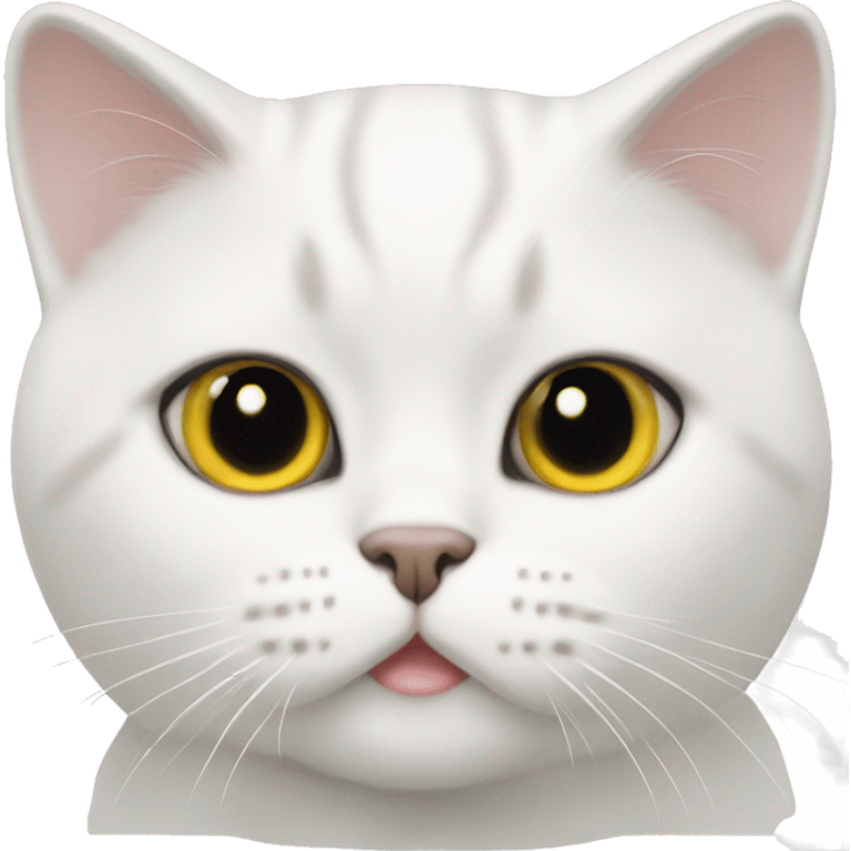 White British shorthair cat emoji