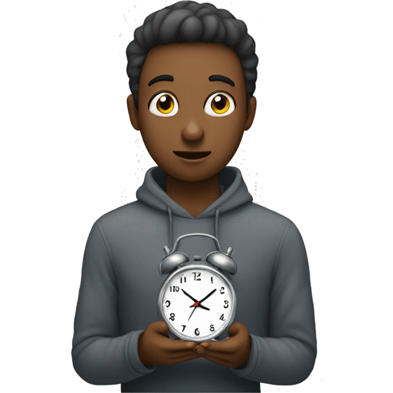 person looking at a clock and waiting patiently for their boyfriend to send a voice message emoji