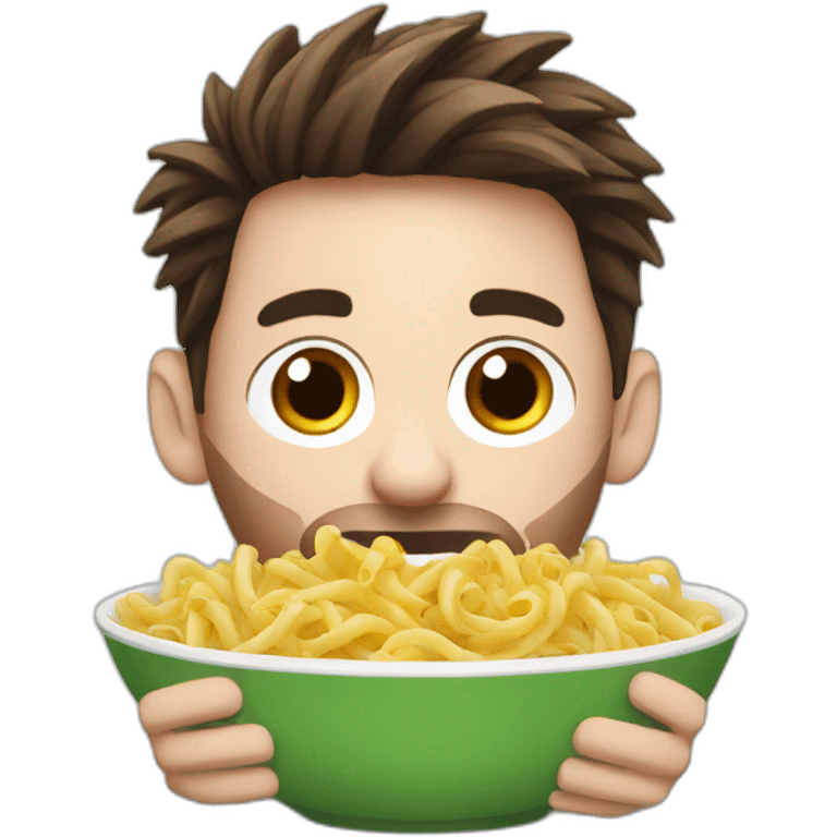 Messi eating pasta emoji