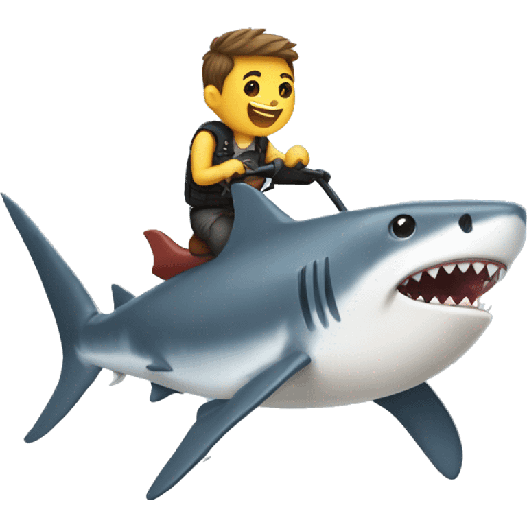 Cat riding a shark emoji