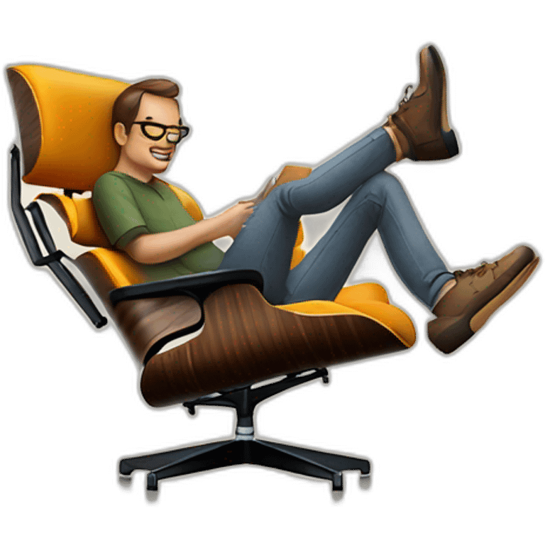 UX Designer sitting in an eames lounge chair  emoji