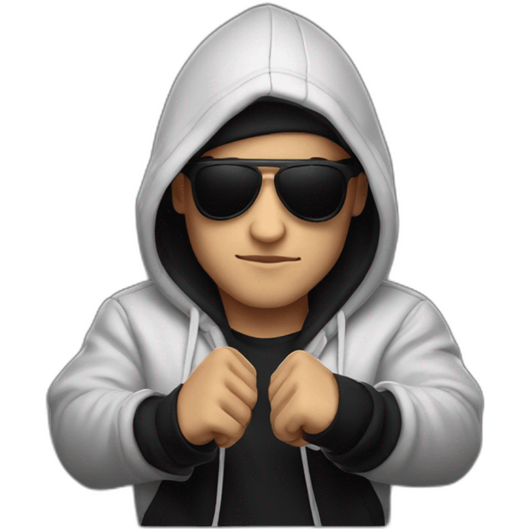 DJ Snake serious attitude wearing a black hoodie showing a punch hand emoji