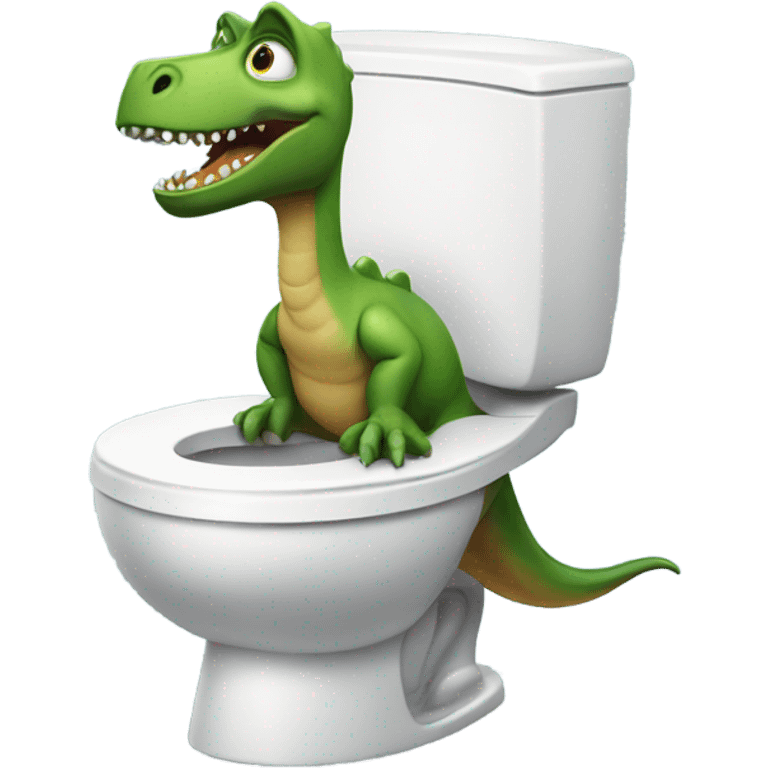 Dinosaur on toilet emoji