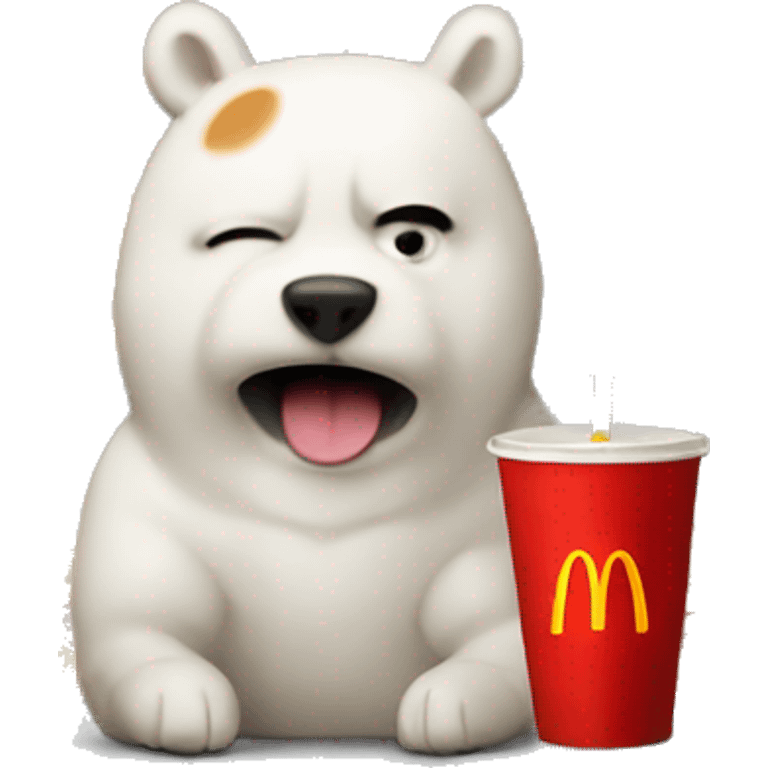 Bubu eating mcdonalds emoji