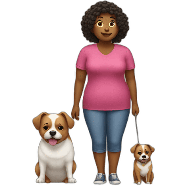 Big women with little dog emoji