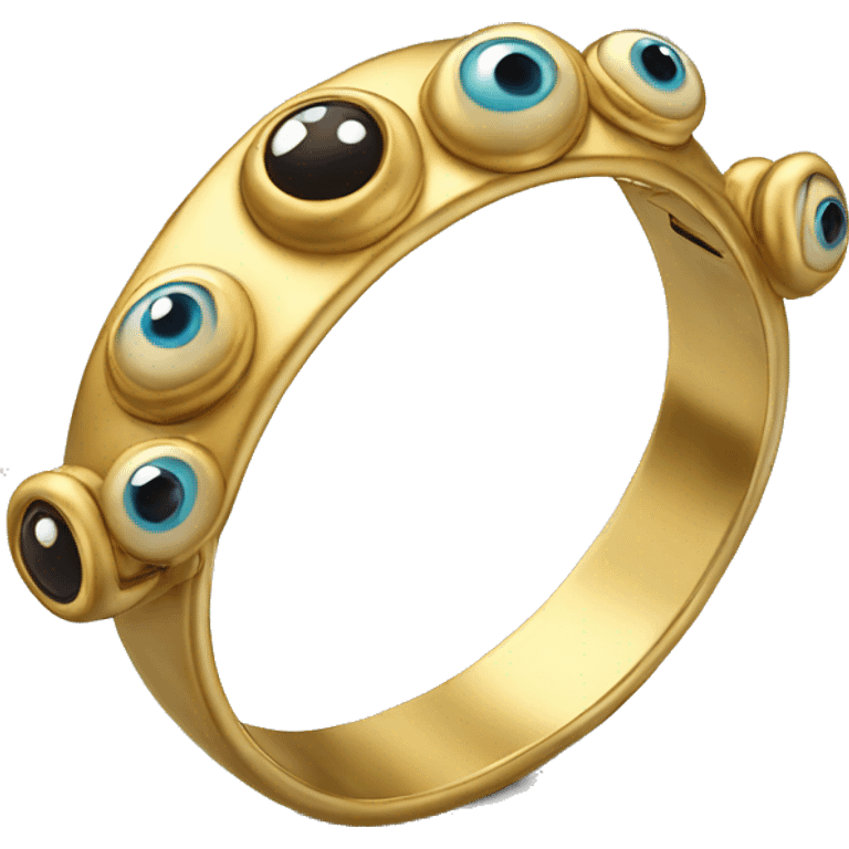 very thin gold bangle ring studded with eyeballs emoji