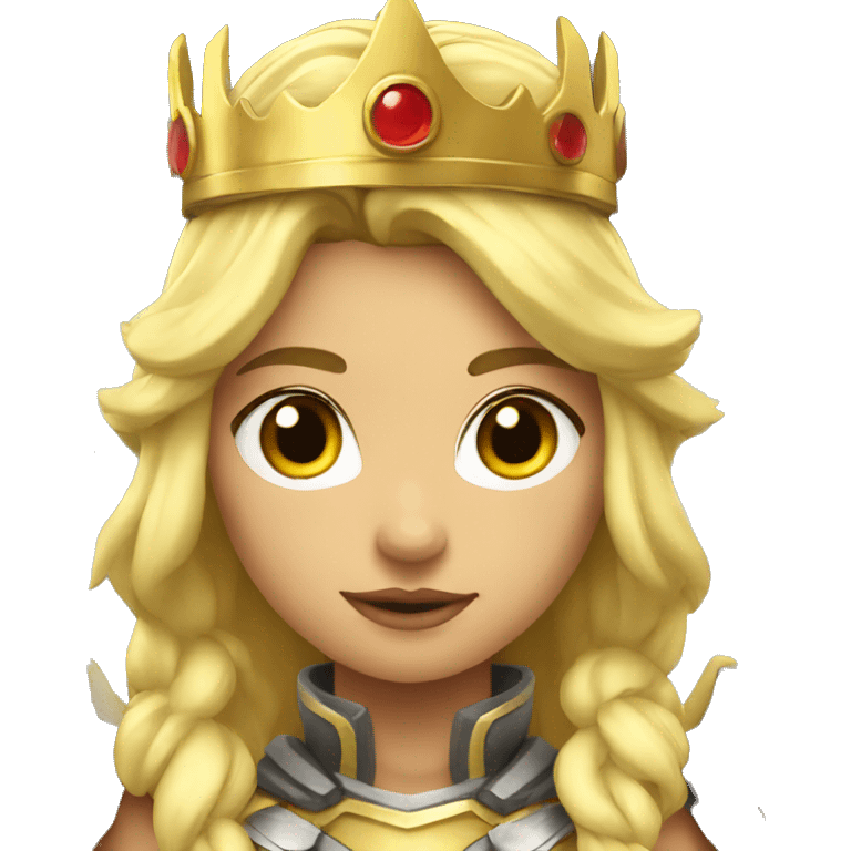 Blond Valkyrie full body with crown and wings emoji