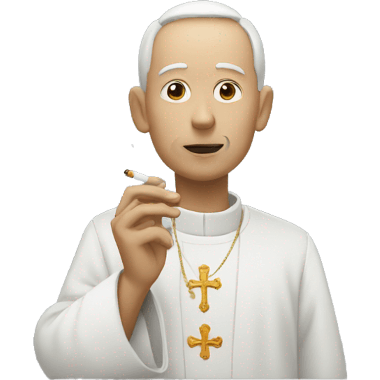 Priest smoking and from cigarette smoke comes out emoji