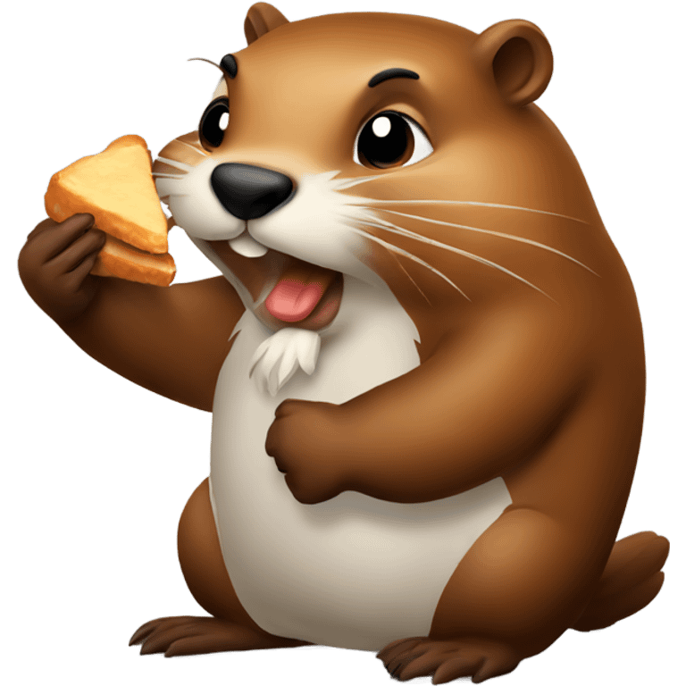 Beaver eating chicken emoji