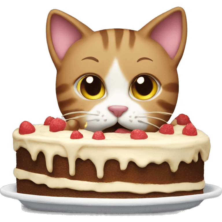 cat sucking cake emoji