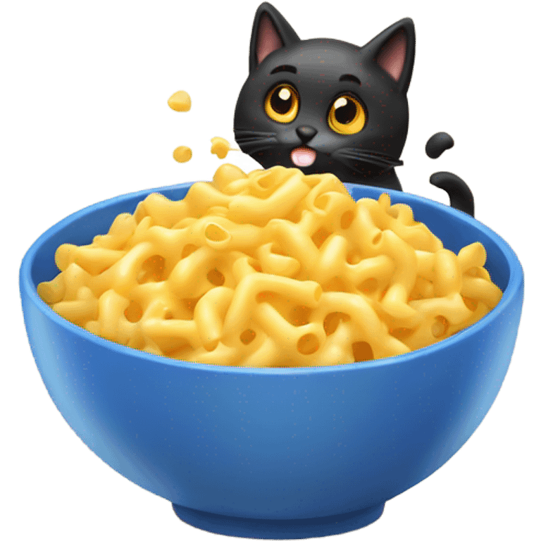 Cat eating Mac and cheese emoji