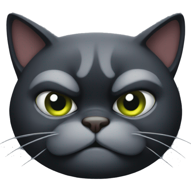 Grumpy dark cat emoji