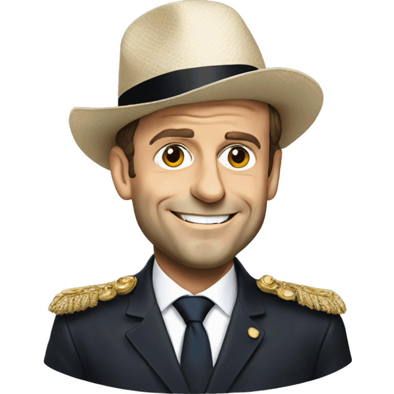 Emmanuel Macron with a hat emoji