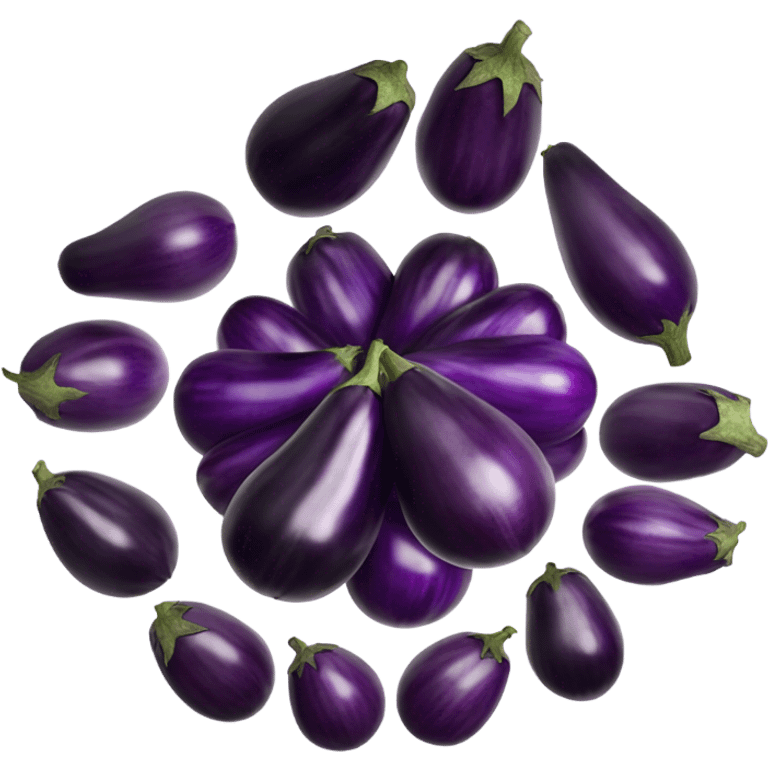 a circle of eggplants emoji