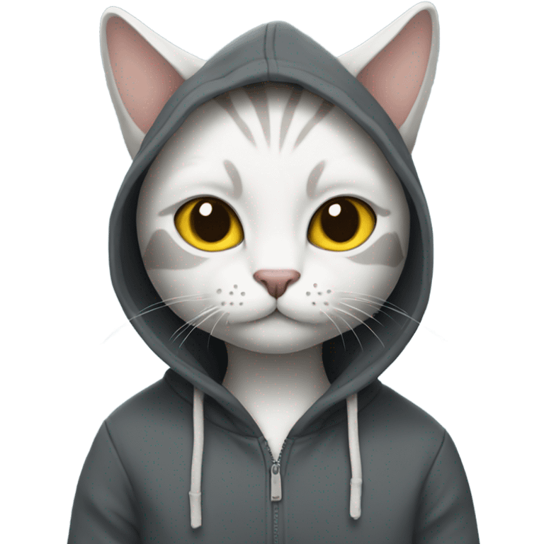 cat wearing a hoodie emoji