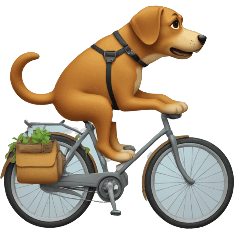 un perro fumando en bici emoji