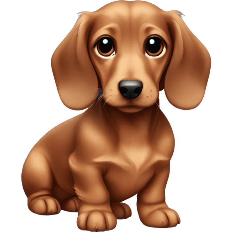 Cute longhair brown dachshund puppy  emoji