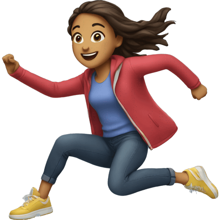 a girl jumping emoji